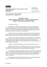 Decision No. 6/09, Strengthening Dialogue and Co-Operation on Energy Security in the OSCE Area