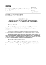 Decisión Nº 8/14 relativa a la Adición al Plan de Acción 2004 de la OSCE para el fomento de la igualdad entre los géneros