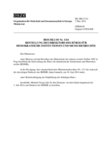 Beschluss Nr. 1/14 über die Bestellung des Direktors des Büros für Demokratische Institutionen und Menschenrechte