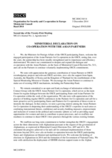 Ministerial Declaration on Co-operation with the  Asian Partners