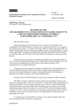 Permanent Council Decision under silence procedure on the establishment of an OSCE Office in Zagreb.