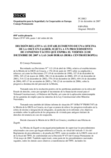 Permanent Council Decision under silence procedure on the establishment of an OSCE Office in Zagreb. (es)