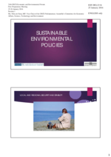 Presentation by Ms. Nilza de Sena, MP, Vice-Chair of the OSCE Parliamentary Assembly's Committee for Economic Affairs, Science, Technology and Environment