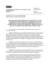 Déclaration sur le rôle de l’OSCE dans la lutte contre les enlèvements et les prises d’otages perpétrés par des groupes terroristes dans le contexte de la mise en oeuvre de la résolution 2133 (2014) du Conseil de sécurité des Nations Unies