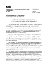 Déclaration sur la coopération avec les partenaires méditerranéen