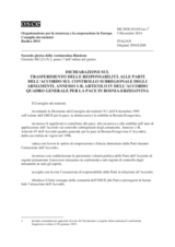 Dichiarazione sul trasferimento delle responsabilità alle parti dell’Accordo sul controllo subregionale degli armamenti, Annesso 1-B, articolo IV dell’Accordo quadro generale per la pace in Bosnia-Erzegovina