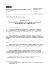 Décision no 10/14 sur les armes légères et de petit calibre et les stocks de munitions conventionnelles 