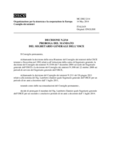 Decisione N.2/14 proroga del mandato del Segretario generale dell’OSCE