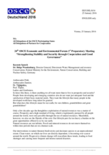 Keynote Speech by Dr. Helge Wendenburg, Director General, Water Management and Resource Coservation, Federal Ministry for the Environment, Nature Conservation, Building and Nuclear Saftey