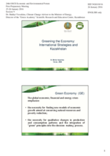 Presentation by Dr. Bakhyt Yessekina, Climate Change Adviser to the Minister of Energy, Director of the Green Academy Scientific Reserach and Education Centre