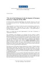 Speech by the Head of the Mission to Serbia and Montenegro Speech by the Head of the Mission to Serbia and Montenegro