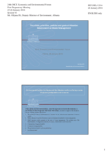 Presentation by Ms. Olijana Ifti, Deputy Minister of Environment