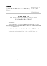 Beschluss Nr. 1/12 über die aufeinanderfolgenden OSZE-Vorsitze in den Jahren 2014 und 2015