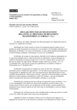 Déclaration sur les négociations relatives au processus de règlement transnistrien au format « 5+2 »