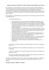 Statement of Purpose of the High-Level Policy Meeting on Mass Media Issues in Ukraine