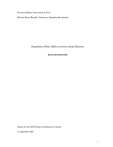 Regulation of Mass Media Activities during Elections