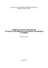Research on political participation of women in Armenia's 2007 parliamentary elections