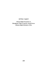 Ombudsman's ad hoc report on human rights protection and disciplinary policy in the Armenian armed forces