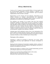 Final protocol of the conference for the protection of national minorities in Armenia