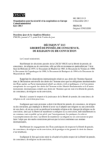 Décision n° 3/13 sur la liberté de pensée, de conscience, de religion ou de conviction