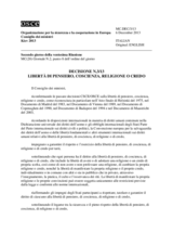 Decisione N.3/13 sulla libertà di pensiero, coscienza, religione o credo