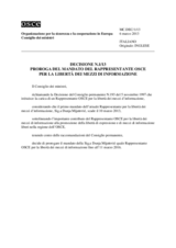 Decisione N.1/13 proroga del mandato del Rappresentante OSCE per la libertà dei mezzi di informazione