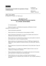 Decision No. 877, Forwarding of Draft of Documents to the Ministerial Council (fr)