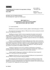 Porto Ministerial Decision No. 3 on the Annual Security Review Conference (fr)