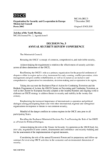 Porto Ministerial Decision No. 3 on the Annual Security Review Conference