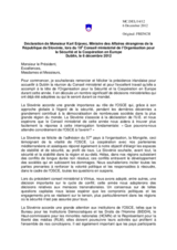 Statement by H.E. Mr. Karl Viktor Erjavec, Minister for Foreign Affairs