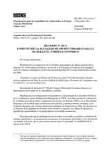 Decisión Nº 10/11 Fomento De La Igualdad De Oportunidades Para La Mujer En El Ámbito Económico