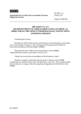 Decision No. 1/11 on the reappointment of Ambassador Janez Lenarčič as as Director of the Office for Democratic Institutions and Human Rights