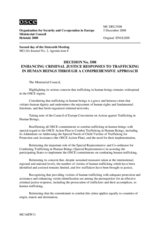 Decision No. 5/08 on enhancing criminal justice responses to trafficking in human beings through a comprehensive approach 