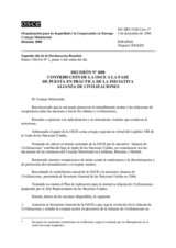 Decisión Nº 8/08 relativa a la contribución de la OSCE a la fase de puesta en práctica de la iniciativa Alianza de Civilizaciones 