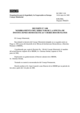 Decisión Nº 1/08 relativa al nombramiento del Director de la Oficina de Instituciones Democráticas y Derechos Humanos