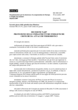 Decisione N.6/07 sulla Protezione delle infrastrutture energetiche critiche da attacchi terroristici