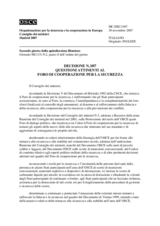 Decisione N.3/07 sulle Questioni attinenti al Foro di cooperazione per la sicurezza 