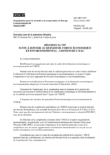 Décision No 7/07 sur la suite à donner au quinzième Forum économique et environnemental : gestion de l’eau 