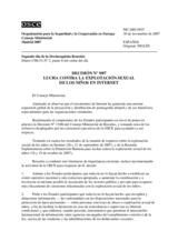 Decisión Nº 9/07 relativa a la lucha contra la explotación sexual de los niños en Internet