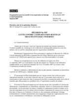 Décision No 9/07 sur la lutte contre l’exploitation sexuelle des enfants sur l’internet
