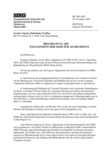 Beschluss Nr. 4/07 über das Engagement der OSZE für Afghanistan