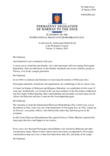 Statement by the Delegation of Norway in response to the addresses by Ambassador Szabolcs Takács and by Ambassador Felix Klein