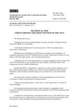 Decision No. 19/06 on the strengthening the effectiveness of the OSCE