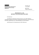 Beschluss Nr. 2/06 über den Beitritt Montenegros zur OSZE 