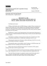 Decision No. 9/06 on the combating the illicit trafficking of small arms and light weapons by air