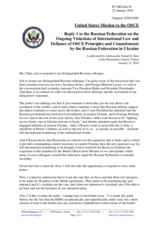 First statement by the Delegation of the United States of America in response to the statement by the Delegation of the Russian Federation on the situation in Ukraine and the need to implement the Minsk agreements