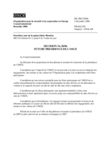 Décision No. 20/06 sur la future présidence de l’OSCE