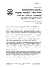 Statement by the Delegation of the United States of America in response to the update by Ambassador Martin Sajdik and to the report by Ambassador Ertugrul Apakan
