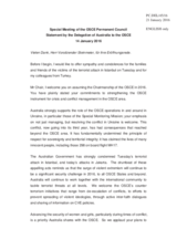 Statement by the Delegation of Australia in response to the address by the Chairperson-in-Office of the OSCE, Minister for Foreign Affairs of Germany, H.E. Frank-Walter Steinmeier