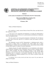 Statement by the Delegation of Armenia in response to the opening statement by Mr. Wim Geerts, Director-General for Political Affairs of the Ministry of Foreign Affairs of the Netherlands